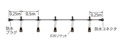 10灯用 1mピッチ 全長10m